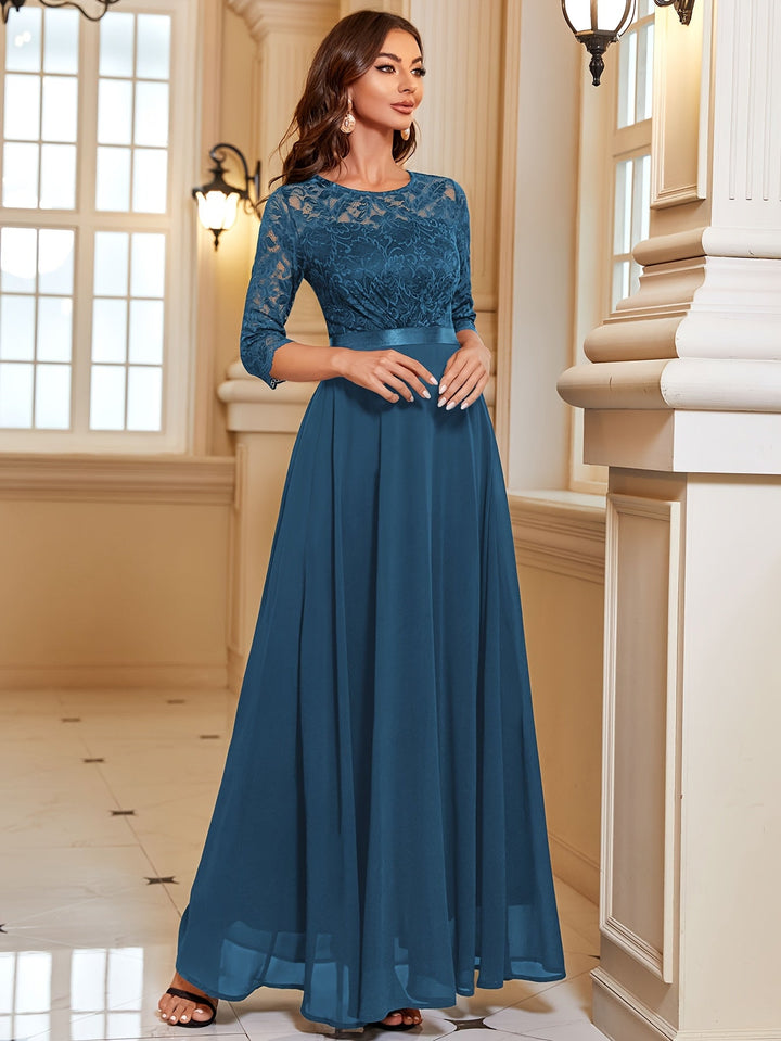 Drune | Elegantes Maxi Kleid Mit Spitze Und Chiffon Für Damen