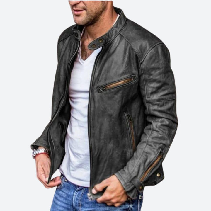 Drune | Stilvolle Wetterfeste Lederjacke Für Herren
