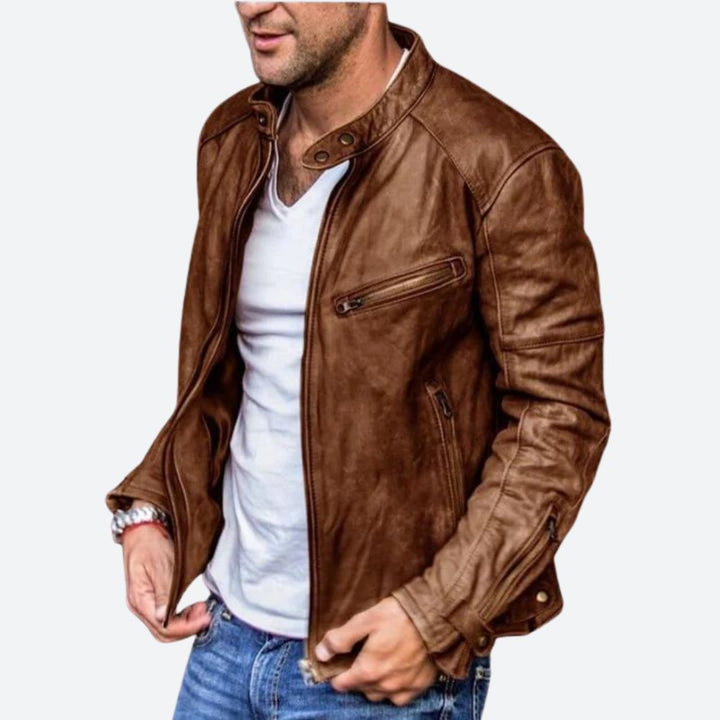 Drune | Stilvolle Wetterfeste Lederjacke Für Herren