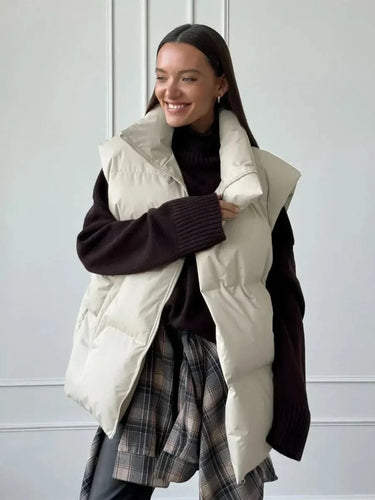 Drune | Damen Gepolsterte Winter-Weste mit Hohem Kragen