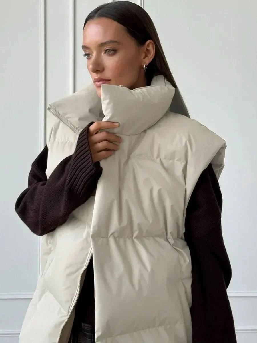 Drune | Damen Gepolsterte Winter-Weste mit Hohem Kragen