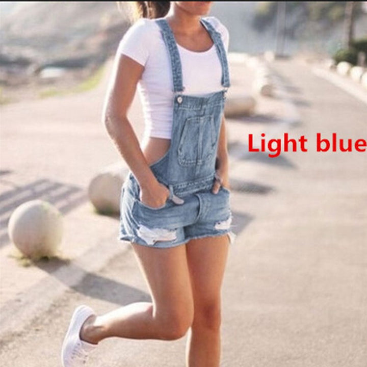 Drune | Overall Zerrissene Denim Shorts