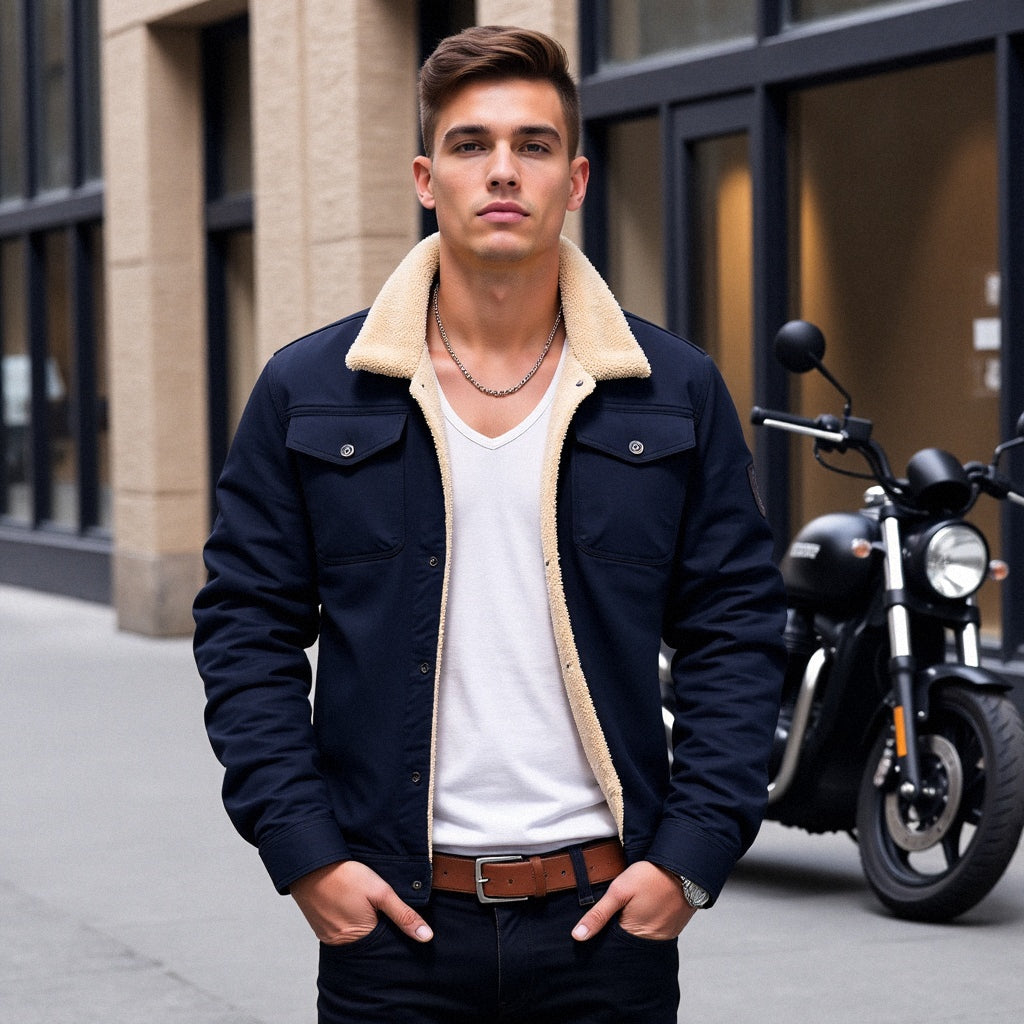 Drune | Winter Bomberjacke Vintage Stil - Warm gefüttert für Freizeit und Alltag