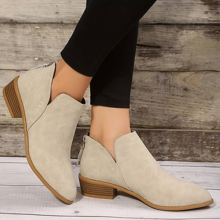 Drune | Lässige Rutschfeste Stiefelette mit Spitzer Zehenpartie und Reißverschluss