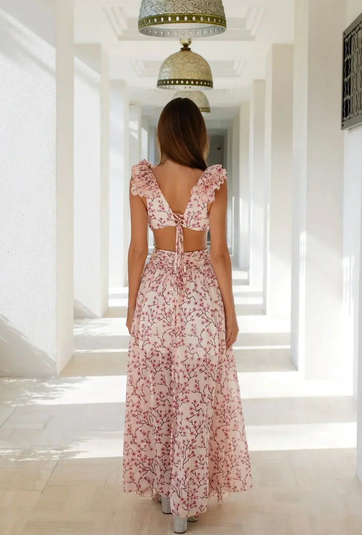 Drune | Cutout Rüsch Maxi Kleid