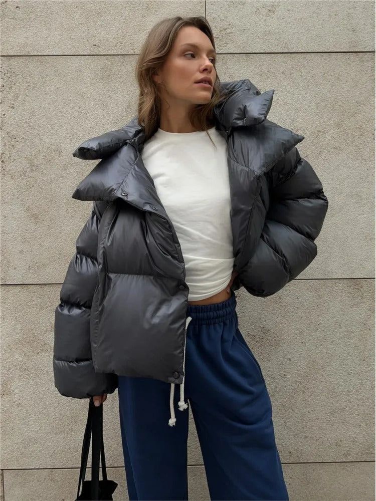 Drune | Kurz Gefüttert Winterjacke Pufferjacke Damen