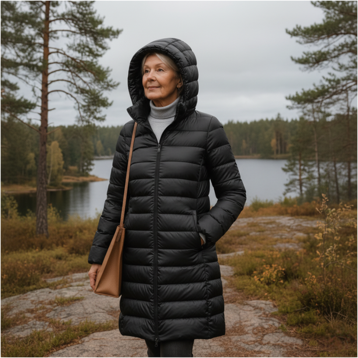Drune | Leichtgewicht mit Kapuze Pufferjacke Winterjacke für Damen