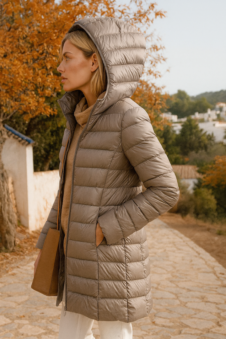 Drune | Leichtgewicht mit Kapuze Pufferjacke Winterjacke für Damen