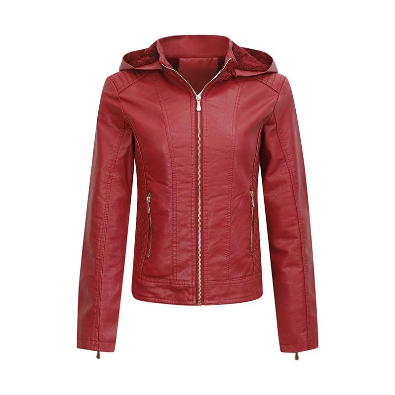 Drune | PU Lederjacke mit Kapuze - Vielseitiges Design - Leicht & Stylish