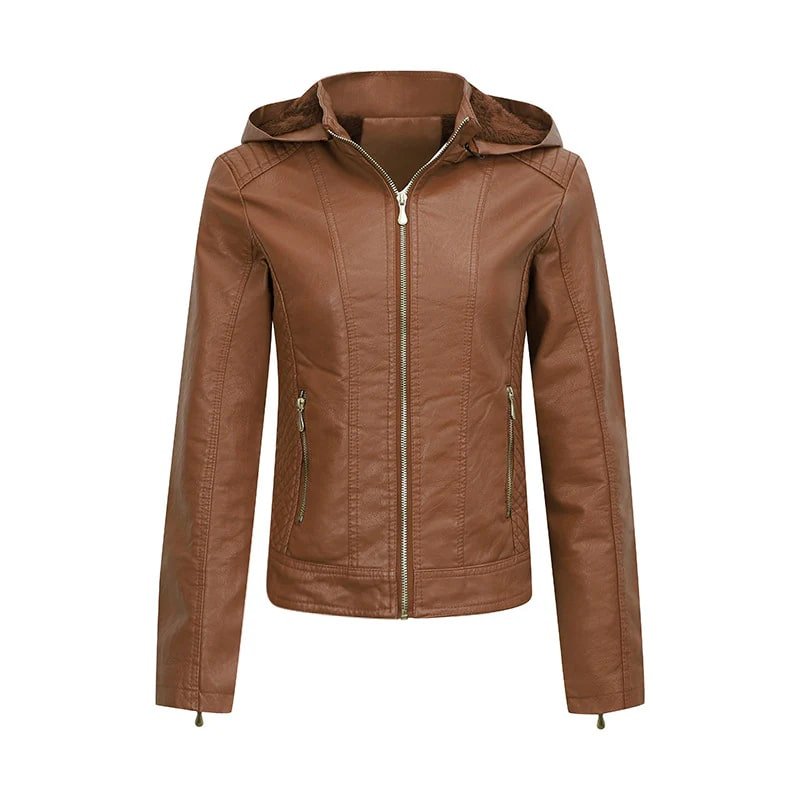 Drune | PU Lederjacke mit Kapuze - Vielseitiges Design - Leicht & Stylish