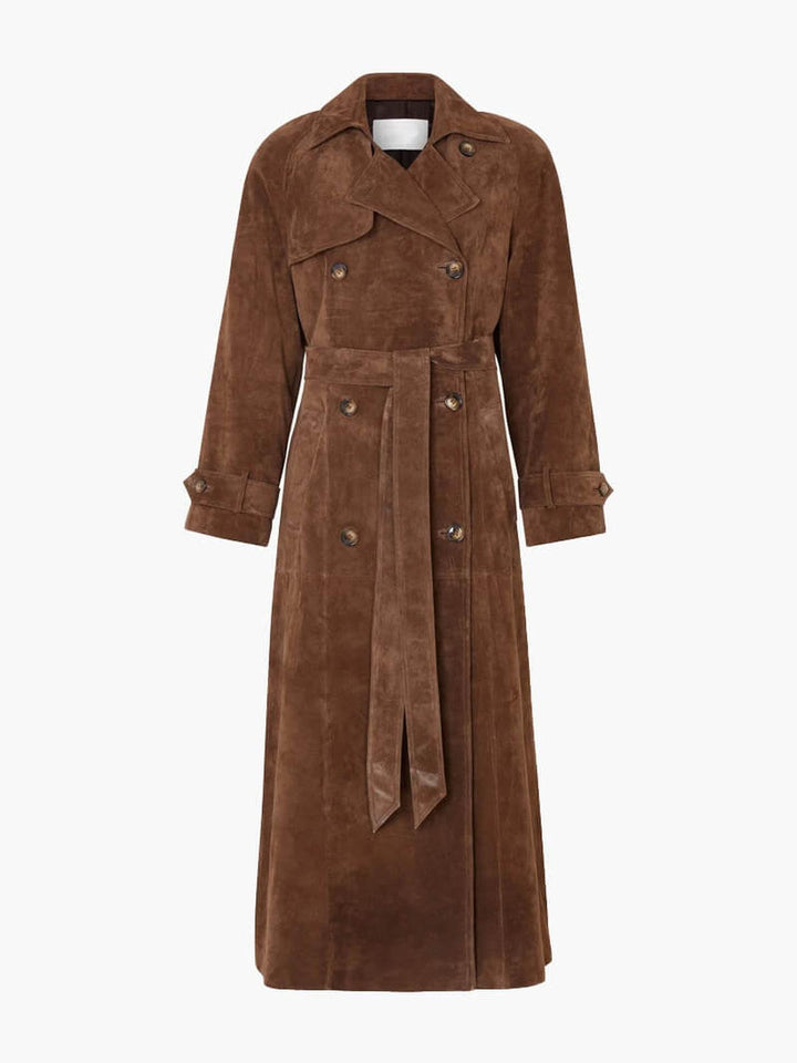 Drune | Doppelreiher Damen Trenchcoat mit Tailliertem Gürtel
