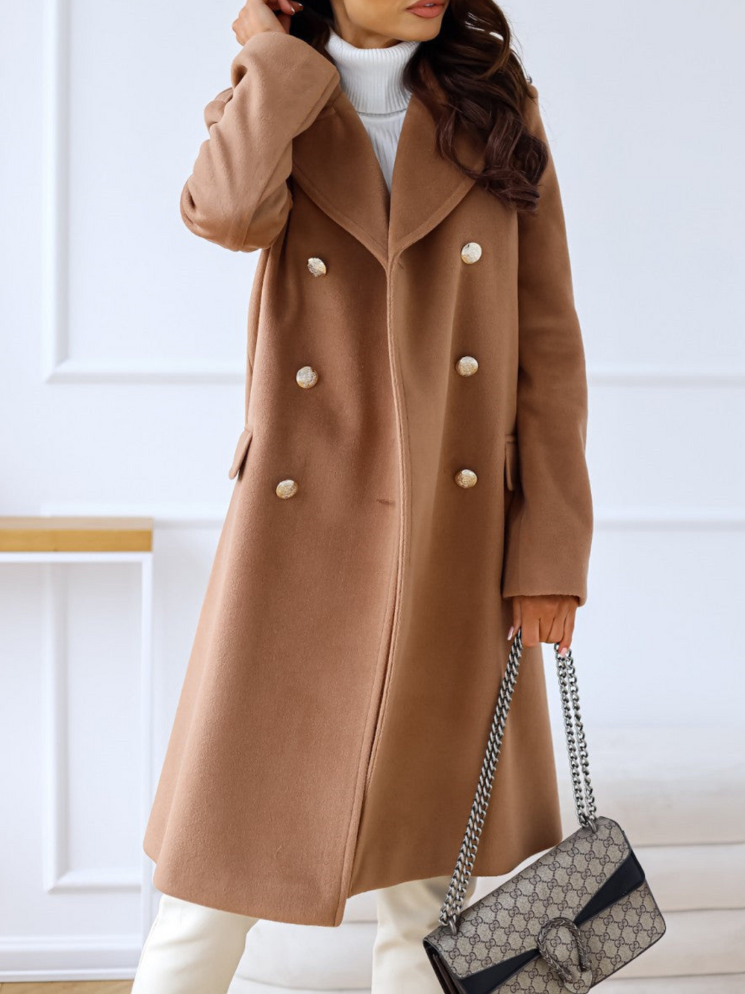 Drune | Doppelreihiger Mantel für Damen - Winter