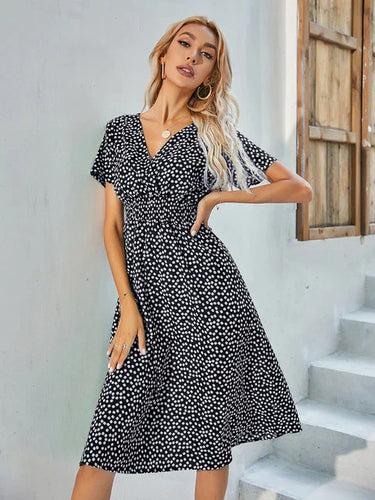 Drune - Kurzärmeliges A-Linie Kleid