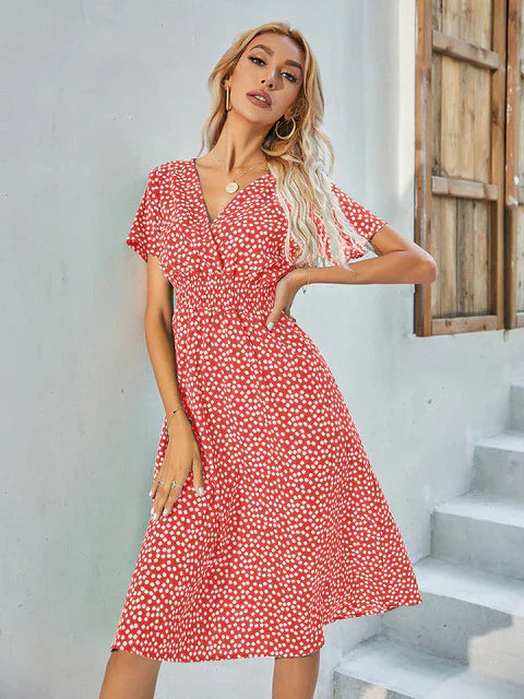 Drune - Kurzärmeliges A-Linie Kleid
