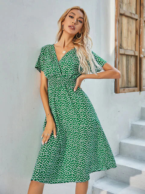 Drune - Kurzärmeliges A-Linie Kleid