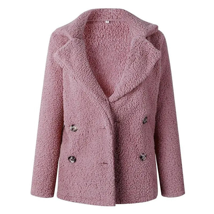 Drune | Damen Kurze Teddyjacke mit Reverskragen