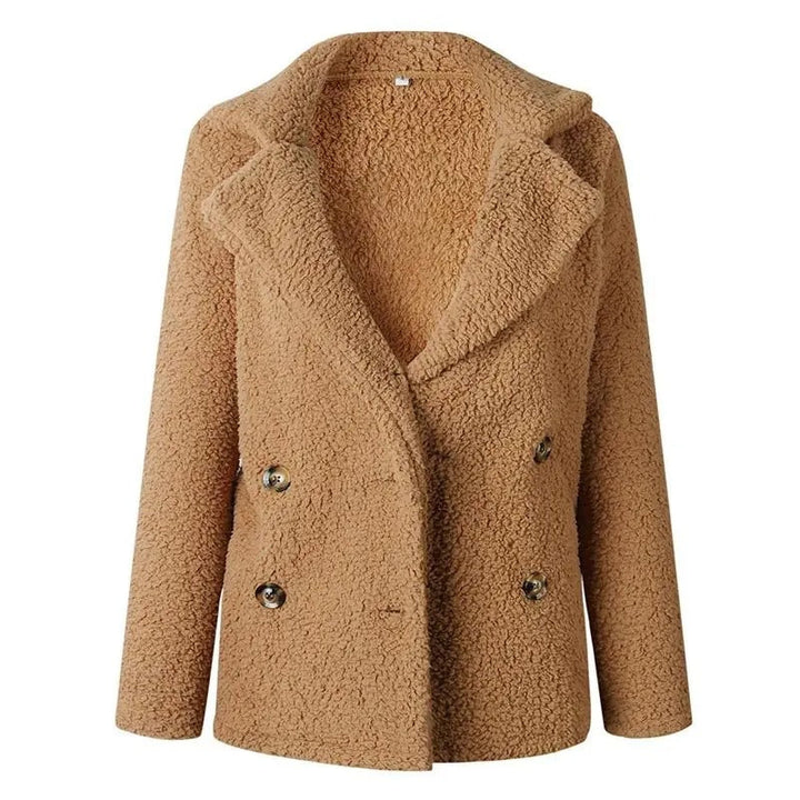 Drune | Damen Kurze Teddyjacke mit Reverskragen