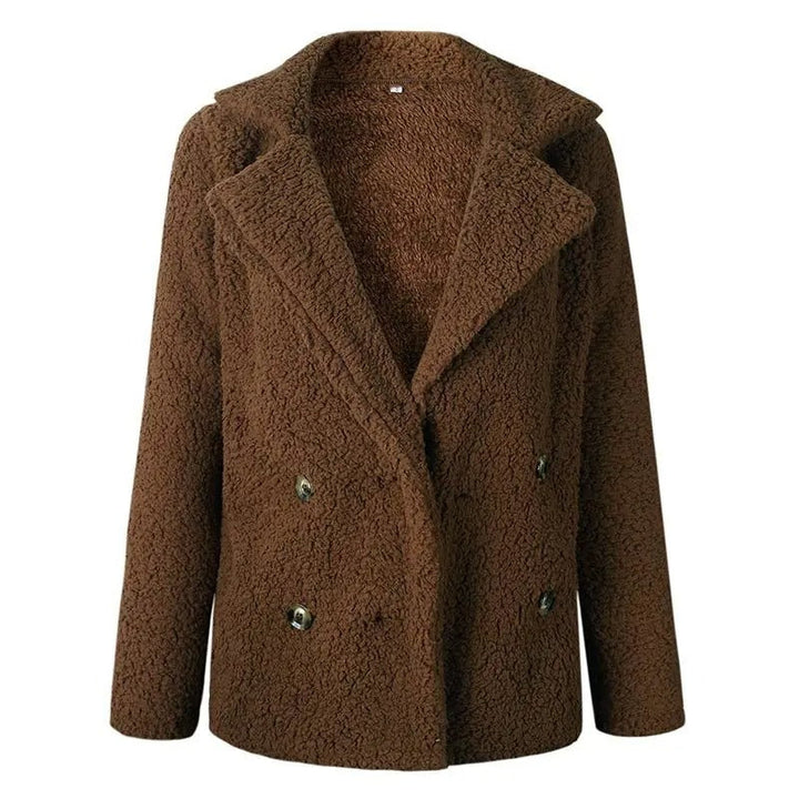 Drune | Damen Kurze Teddyjacke mit Reverskragen