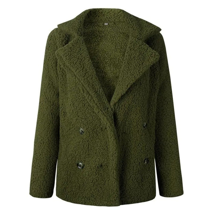 Drune | Damen Kurze Teddyjacke mit Reverskragen