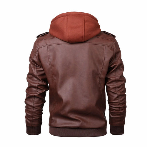 Drune | Kapuzenlederjacke