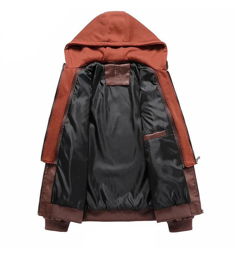 Drune | Kapuzenlederjacke