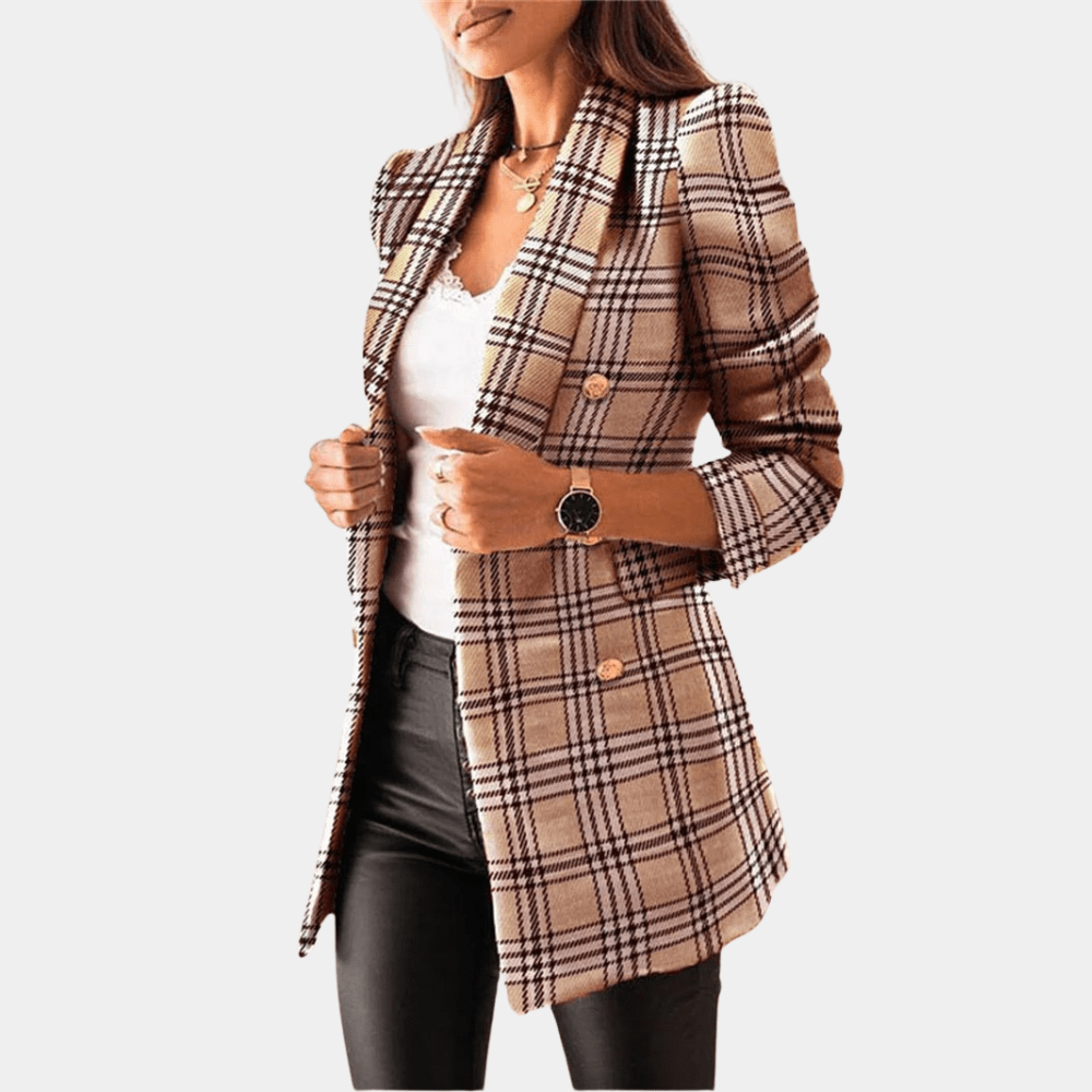 Drune | Longline Blazer - Doppelreiher Passform mit goldfarbenen Knöpfen