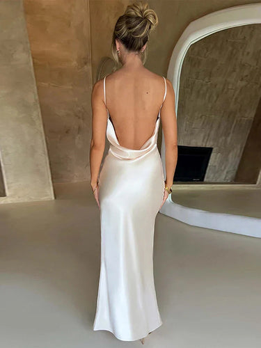 Drune | Rückenfreies Satin Kleid für Damen