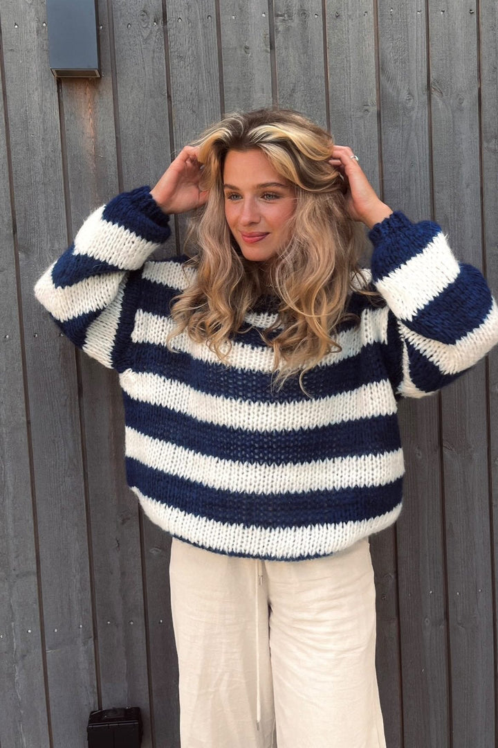 Drune | Gestreifter Strickpullover Weich und Bequem Perfekt Für Den Alltag