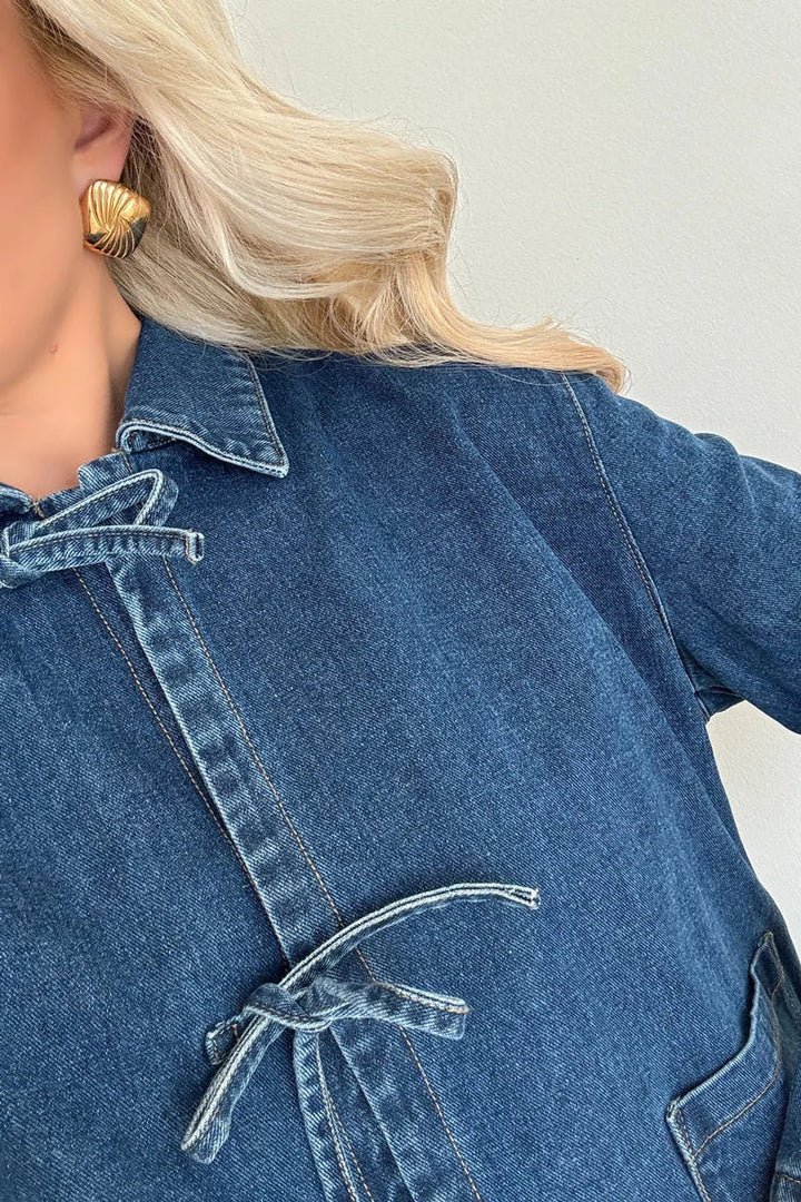 Drune | Set mit Bindebandjacke und Weitjeans Denim Lässig und Trendy