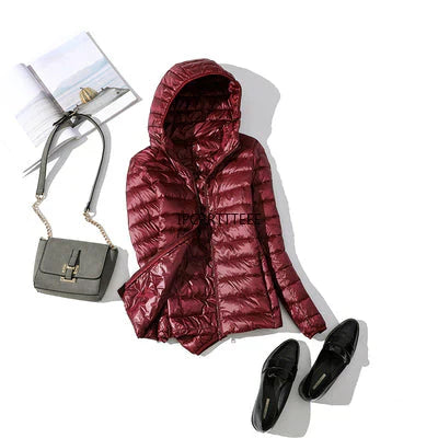 Damen Ultraleichte Wasserdichte Herbstdaunenjacke Warm Stilvoll