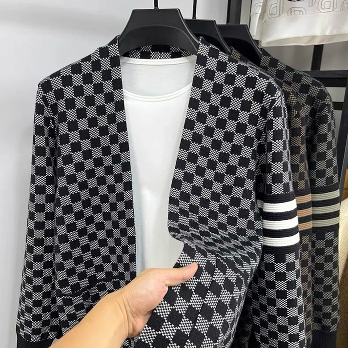 Drune | Gemusteter Cardigan Strick Elegant, Stilvoll