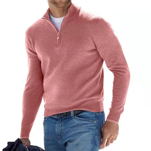 Drune | V-Ausschnitt Pullover - Herren Sweatshirt mit Reißverschluss