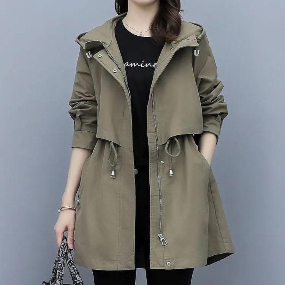 Drune | Warme Kapuzenjacke mit Schnürung für Damen im Herbst