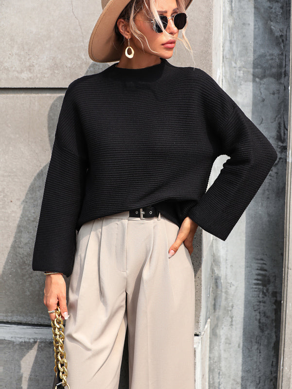 Drune | Top - Locker sitzendes langärmeliges Stricktop