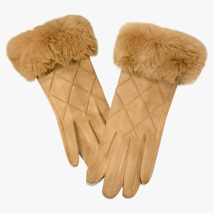 Drune | Winter-Suede Karierte Handschuhe - Stilvoll & Touchscreen Geeignet
