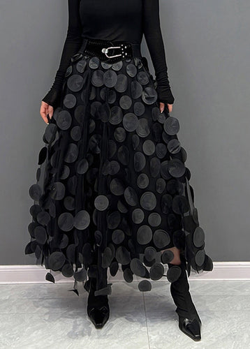 Schicker Damen Rock aus Polka Dot & Tüll-Patchwork | Drune