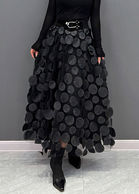 Schicker Damen Rock aus Polka Dot & Tüll-Patchwork | Drune