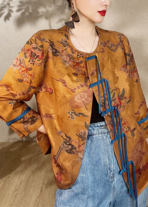 Drune | Gold Print Button Seidenmäntel Armstütze