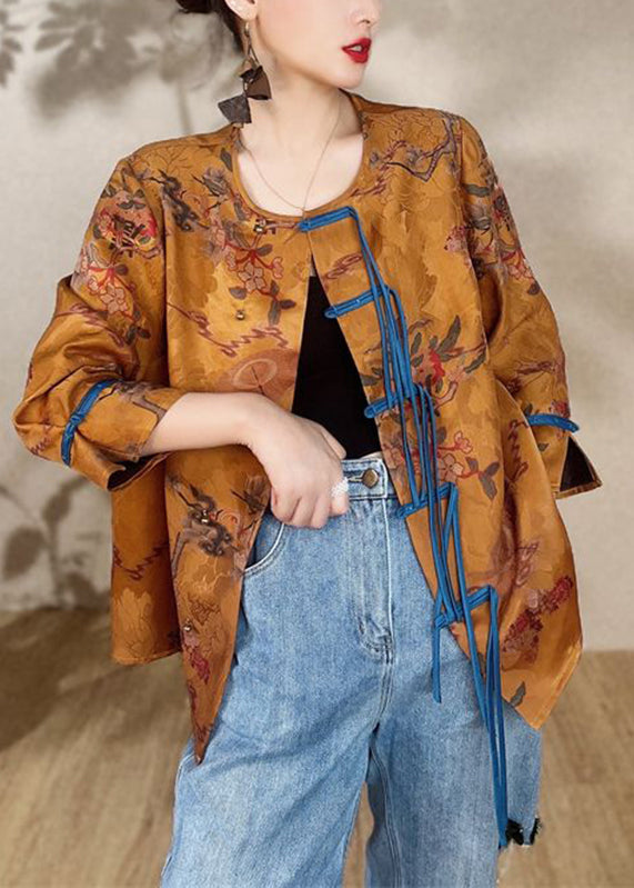 Drune | Gold Print Button Seidenmäntel Armstütze