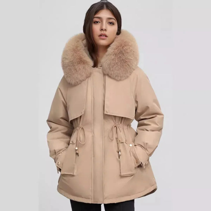 Drune | Eleganter Damenfellkragenmantel Für Herbst und Winter