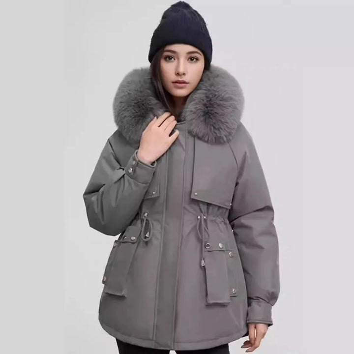 Drune | Eleganter Damenfellkragenmantel Für Herbst und Winter