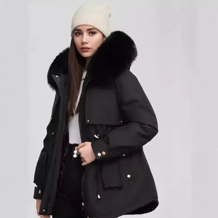 Drune | Eleganter Damenfellkragenmantel Für Herbst und Winter