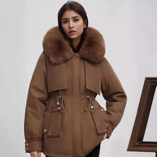 Drune | Eleganter Damenfellkragenmantel Für Herbst und Winter