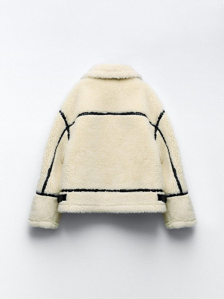 Drune | Elegante Damen Teddyjacke mit Langen Ärmeln und Dezenten Taschen