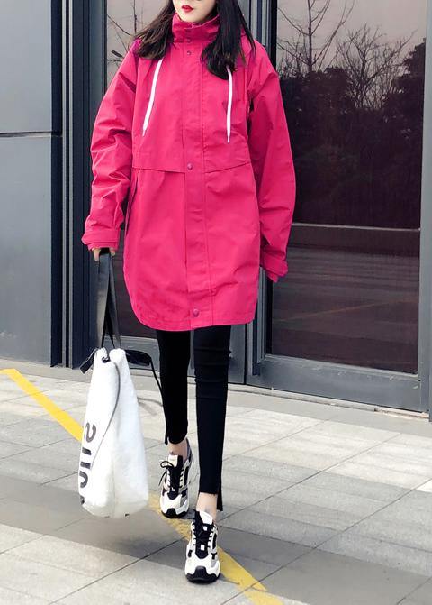 Drune | Oversize Schneejacken Übermantel Rosa Kapuzen Reißverschluss Daunenjacke Damen