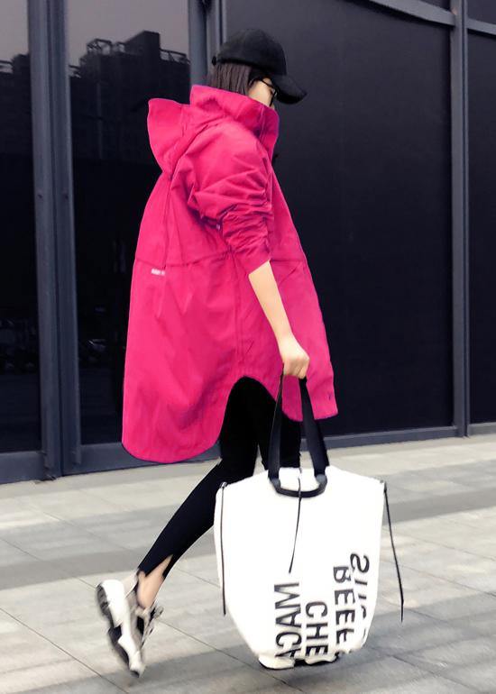 Drune | Oversize Schneejacken Übermantel Rosa Kapuzen Reißverschluss Daunenjacke Damen