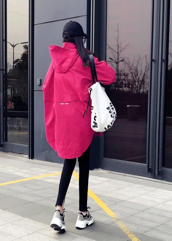 Drune | Oversize Schneejacken Übermantel Rosa Kapuzen Reißverschluss Daunenjacke Damen