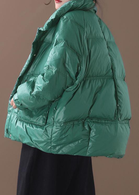 Drune | Plus-Size-Bekleidung Schneejacken Winterübermantel grün Stehkragen Entenfedermantel