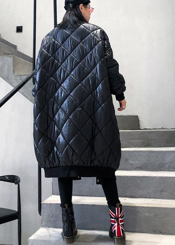 Drune | Plus-Size-Jacke Wintermäntel Schwarz V-Ausschnitt Dicke Winter-Parkas
