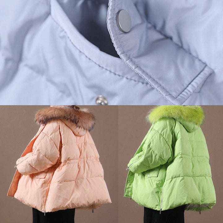 Drune | Plus-Size Schneejacken Schwarz Mit Kapuze Pelzkragen Warme Winterjacke